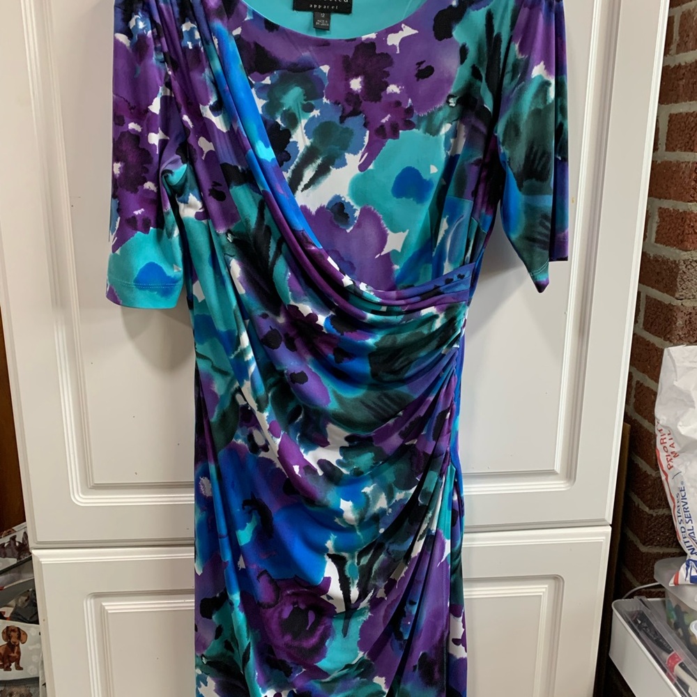 Floral Print Draped Dress